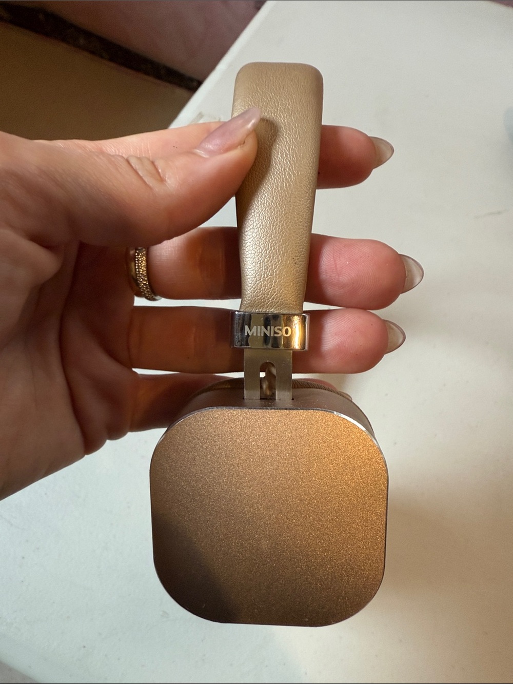 MINISO Metallic Rose Gold Over-Ear Headphones